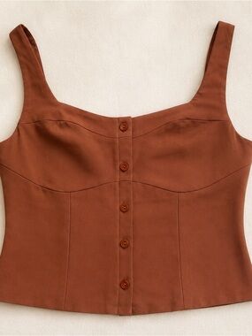Abercrombie & Fitch Terracotta Brown Corset Tank Top NWT Small​